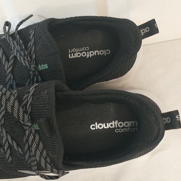 Adidas EUC Ladies Size 10 Black and Gray Nylon Cloud foam Sneakers - Picture 6 of 8